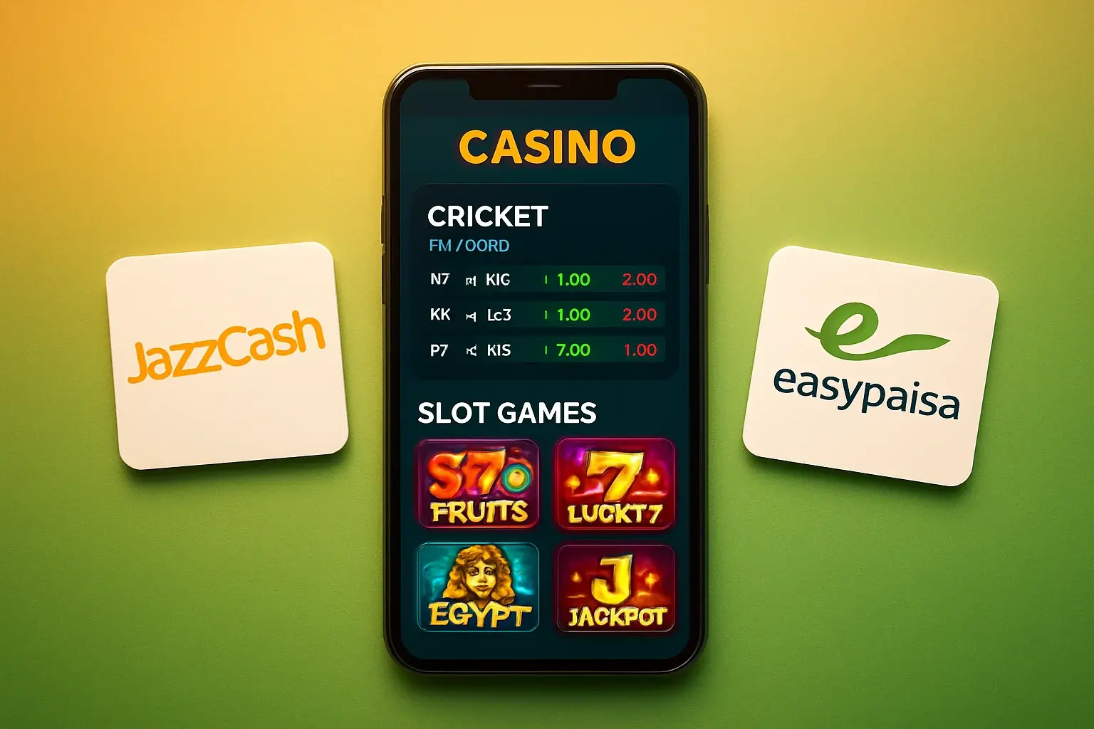 Pakistani casino mobile app with PSL odds, slots, JazzCash and Easypaisa